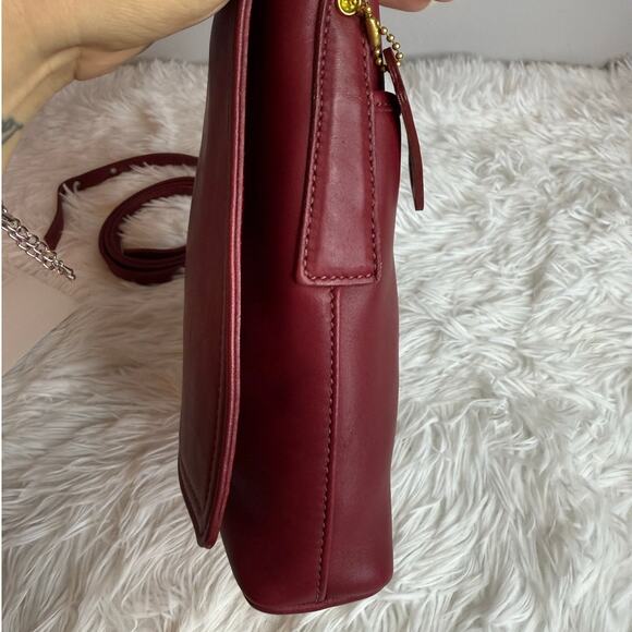Vintage COACH y2k Legacy Red Glove Tanned Leather Flap BAG Crossbody Purse 9821 - Picture 8 of 11